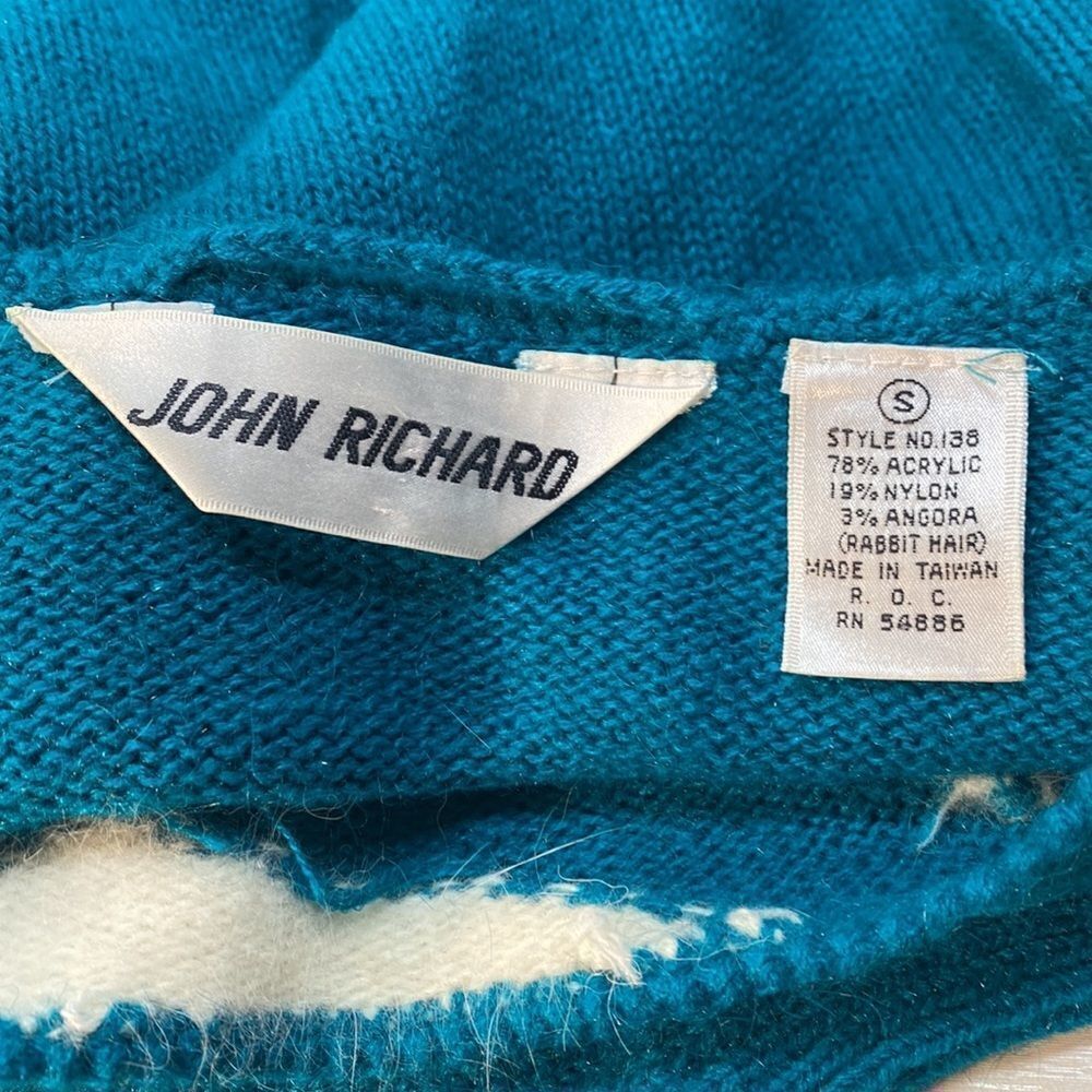 Vintage John Richard S Sweater Dress With Angora accent Puff Sleaves - Picture 6 of 7